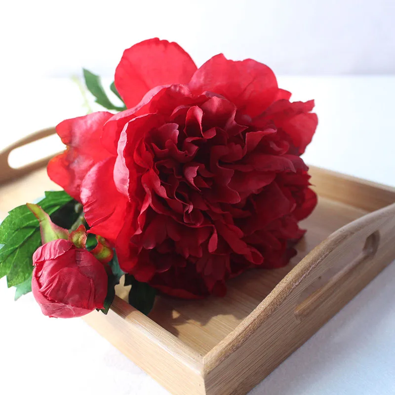 Silk peonies roses artificial flowers (42)