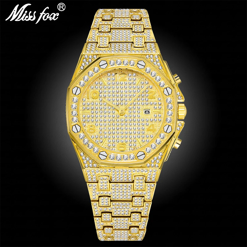 MISSFOX Прямая поставка от поставщиков топ продаж продукт в тренде Hublo часы Patek водонепроницаемые Iced Out MK Роскошные Дизайнерские мужские часы