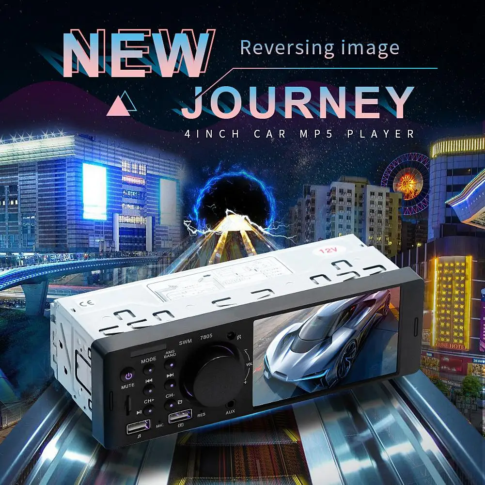 Car Player 4.1 Inch Car Radio Audio Stereo FM Radio Bluetooth MP5 Player Can Be Connected To The Rear View Camera