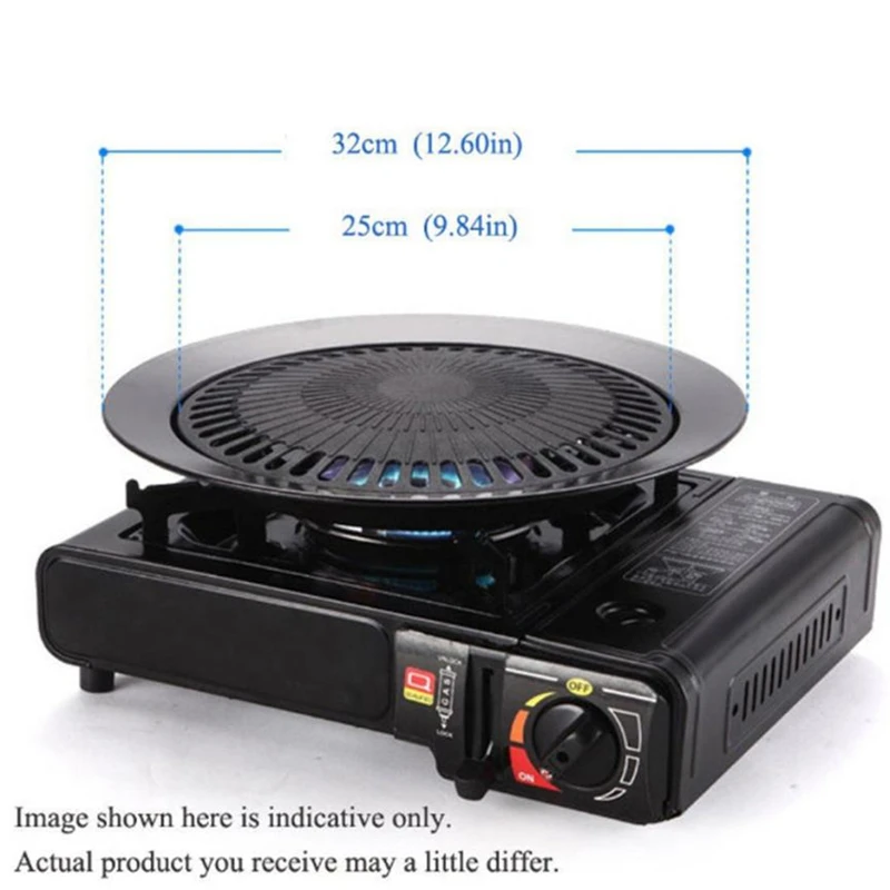 New Creative  Round Iron Korean BBQ Grill Plate Barbecue Non-stick Pan Set with Holder SetLight weight  Wear-resistant hot C030201