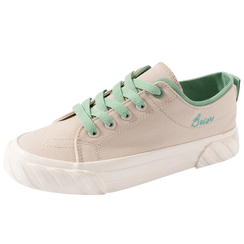 

Mint Green Retro Hong Kong-style Canvas Shoes Female Students Korean Version Of The Port Wind Sneakers