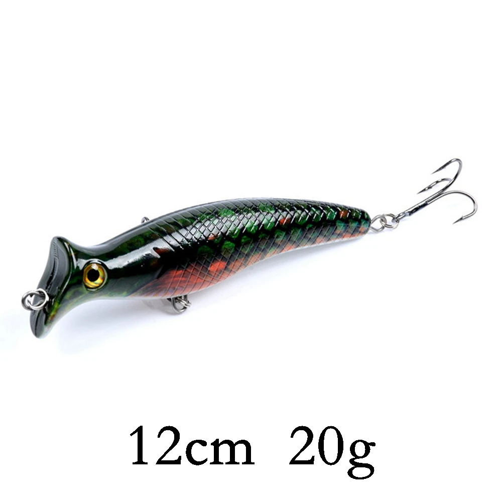 Biwvo Popper 12cm 20g Wobbler For Trolling Fishing Lure Metal Winter Sea Hard Fishing Goods For Fishing Ice Whopper Plopper - Цвет: C