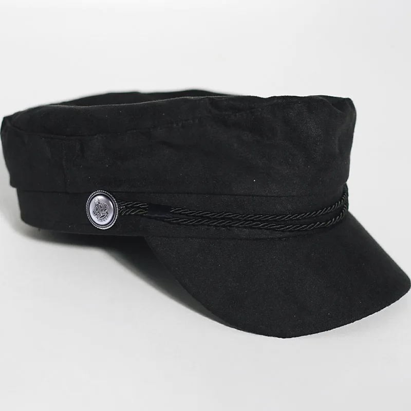 High Street Fashion 2017 Black Hat Women Casual Rope Flat Cap Elegant Autumn Winter Festivals Outfit 90s Girls Warm Beret Hat