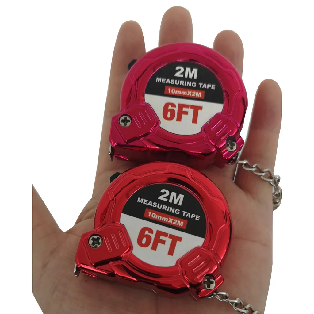 

Creative Retractable Ruler Tape Measure Key Chain Mini Pocket Size Metric 2 Meters Keyring Keychain