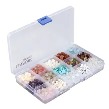 15 tipo 1 Set/Lot Freeform Grava Suelta Perlas Conjunto de cuadro de Cuentas de Piedras Naturales 5-8mm Material de Bricolaje Pulsera Fabricación de la Joyería F2979