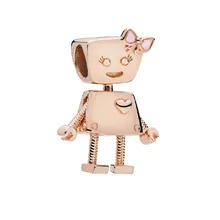 Нежно-розовые эмалевые Подвижные руки и ноги Симпатичные Белла бот бусины для женщин ювелирных изделий DIY Fit PANDORA Подвески Розовое золото RF003