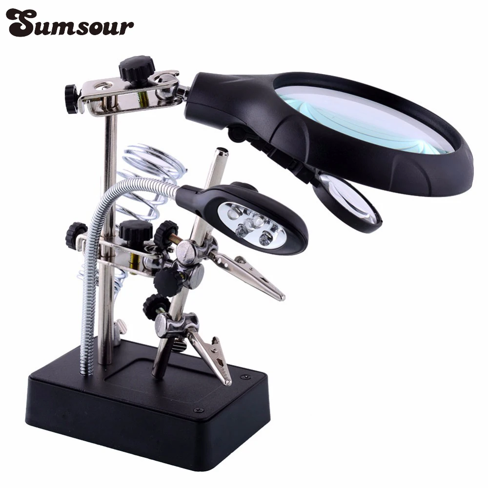 MG16129 C Welding Magnifying Glass 5 LED Auxiliary Clip