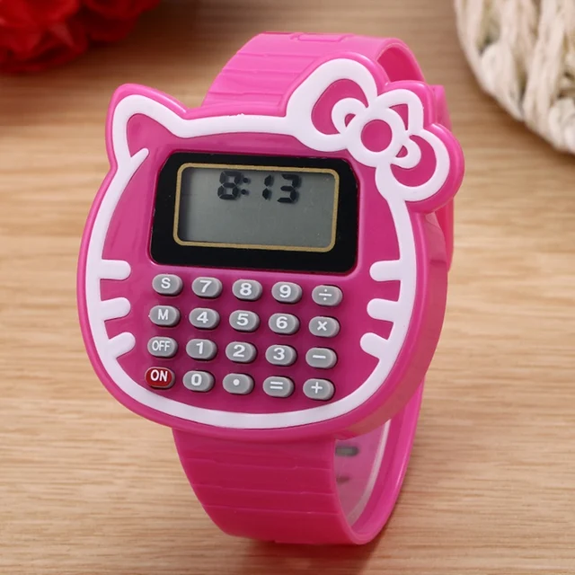 Cartoon Kitty Cat Children's Watch Calculator Watch Boy Or Girl Student Learning Cartoon Kitty Cat Children's Watch Calculator Watch Boy Or Girl Student Learning