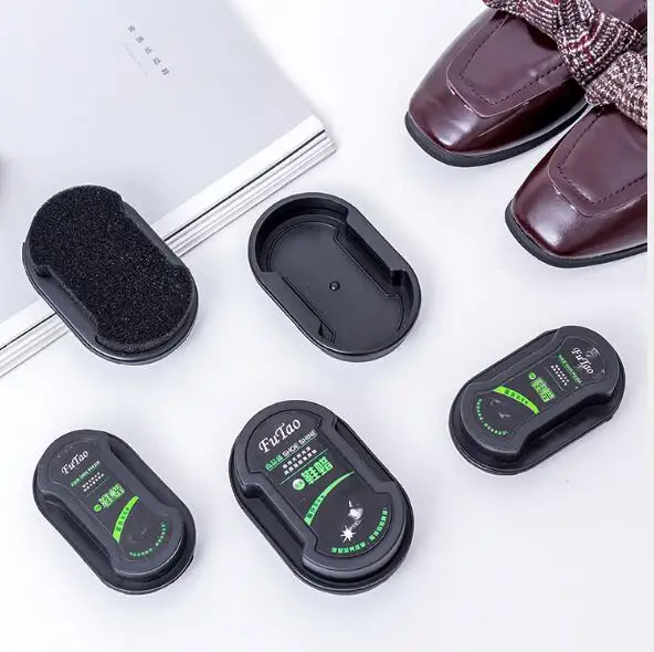 1pcs Multifunctional Double-Faced Shoe Polish Colorless Light Shoes Rub Leather Care Oil Sponge Shoe Wax Black Shoes Brush
