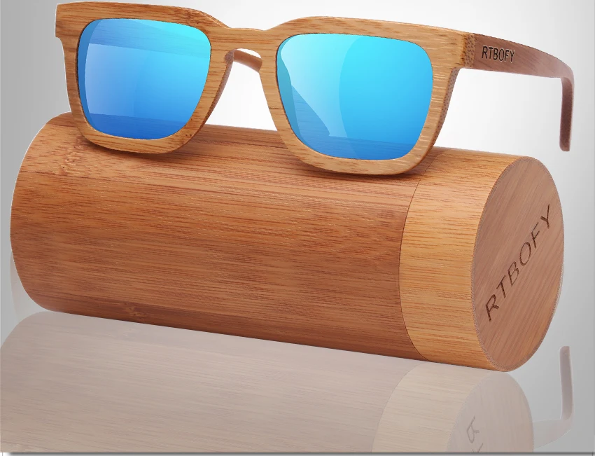 Rtbofy дерево Солнцезащитные очки для женщин Для женщин Bamboo Рамки глаз Очки поляризационные Оптические стёкла Очки с деревянной коробке UV400