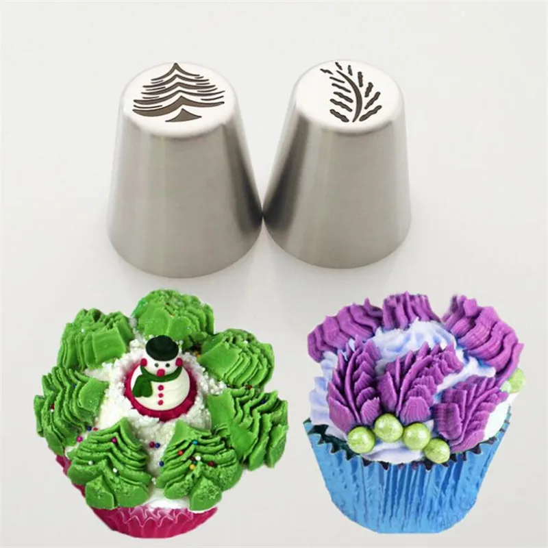 

Delfenfen 2PCS/Set Leaves Stainless Steel Dessert Decorators baby doll skirt Stainless Steel Icing Piping Nozzles Pastry Tips