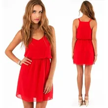 Fashion Summer Chiffion Dress Women Casual V Neck Beach Dress Sleeveless Mini Dresses Plus Size