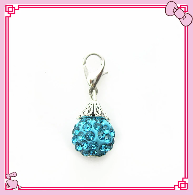Лидер продаж Серебряные стразы небесно-голубые кристаллы глобальные подвески