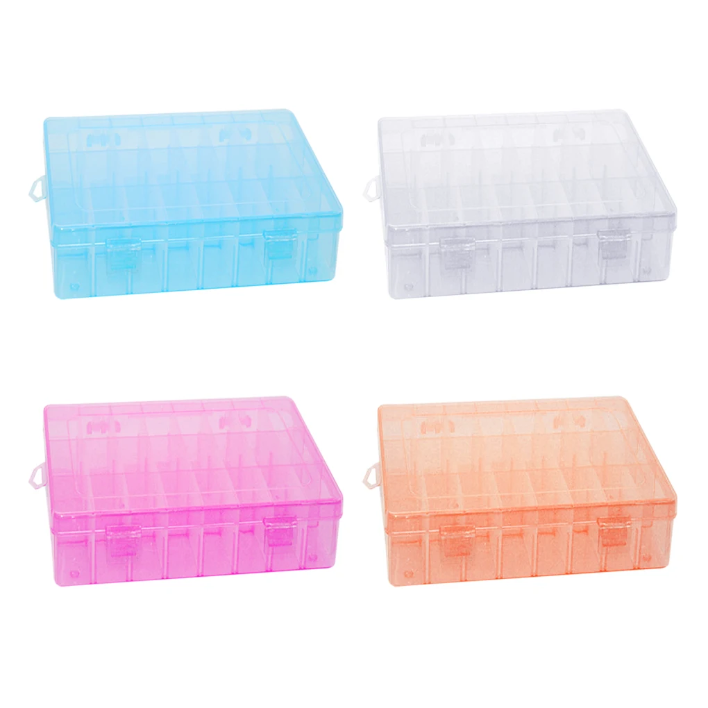 

Multi Function Hard Plastic 24 Slots Adjustable Jewelry Storage Box Case Craft Organizer Beads
