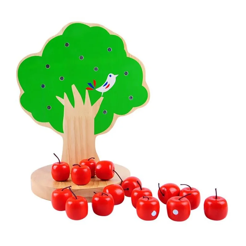 Fly AC Wooden Toys Magnetic Apple Tree Montessori Educational Early Preschool Training Toys for Children Birthday Gift