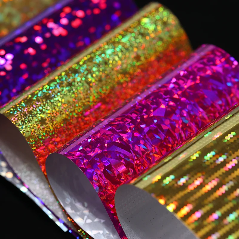 Звездное небо Фольга для ногтей Упаковка из 10 цветов мерцающие красочные наклейки 4*20 см маникюр Дизайн ногтей украшения для DIY аксессуары