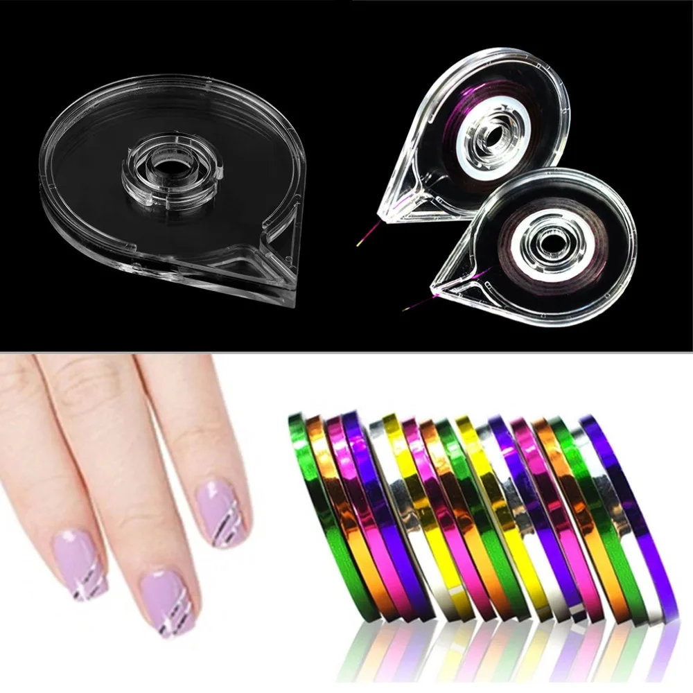 

Hot Selling New Simple Useful Nail Art Striping Tape Line Case Box Holder Tool Plastic