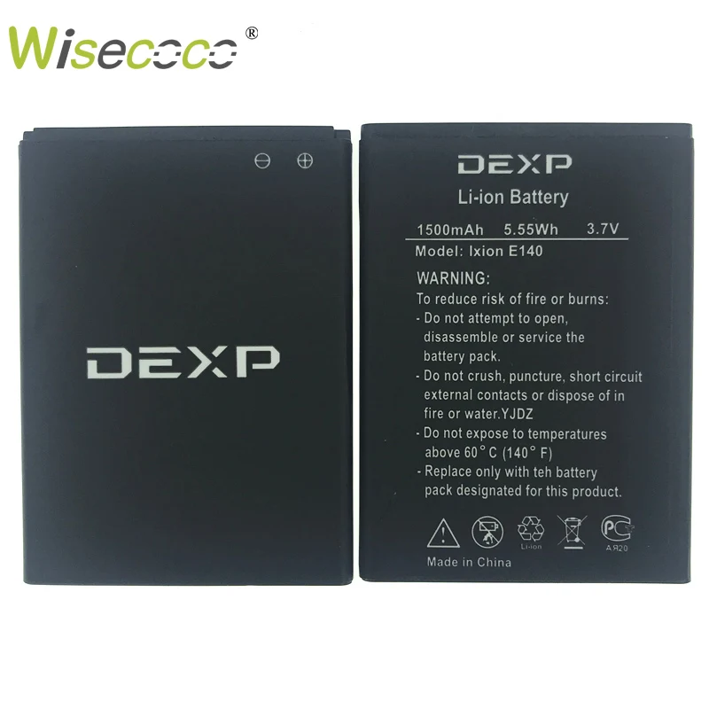 WISECOCO в наличии Высококачественный новый 2019 аккумулятор 1500 мАч для DEXP E140 E 140