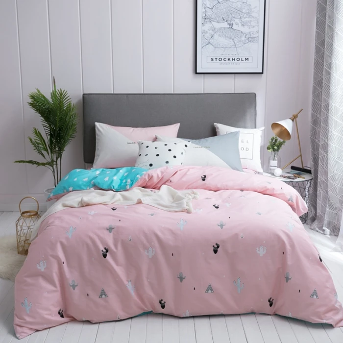 

Queen King Size 220x240cm Quality Soft Duvet Cover Modern Decoration Bedroom Nordic Style 100% Cotton Quilt Cover Free Shipping