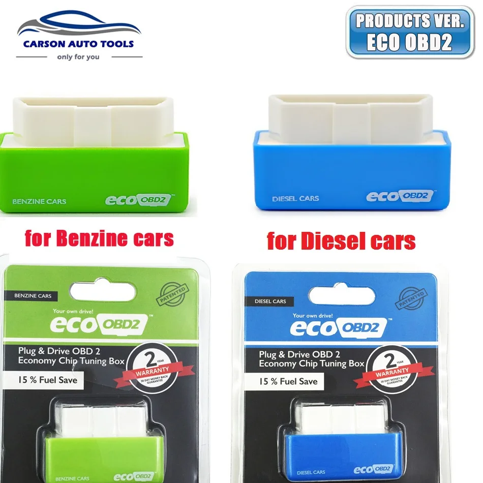 

EcoOBD2 Car Economy Chip Tuning Box Eco OBD2 Plug & Drive 15% Fuel Save For Benzine for diesel Cars Lower Fuel Lower Emission