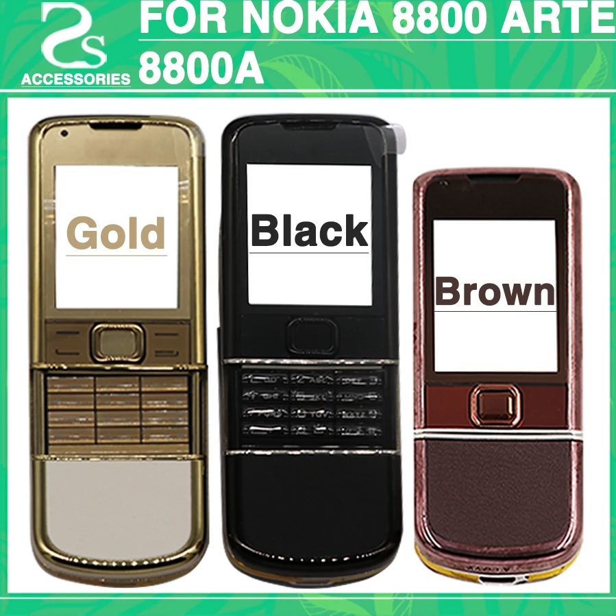 

New 8800A Full Housing Cover For Nokia 8800 Arte 8800a / 8800 Carbon (Grey) Front Middle Frame Battery Back Cover Case