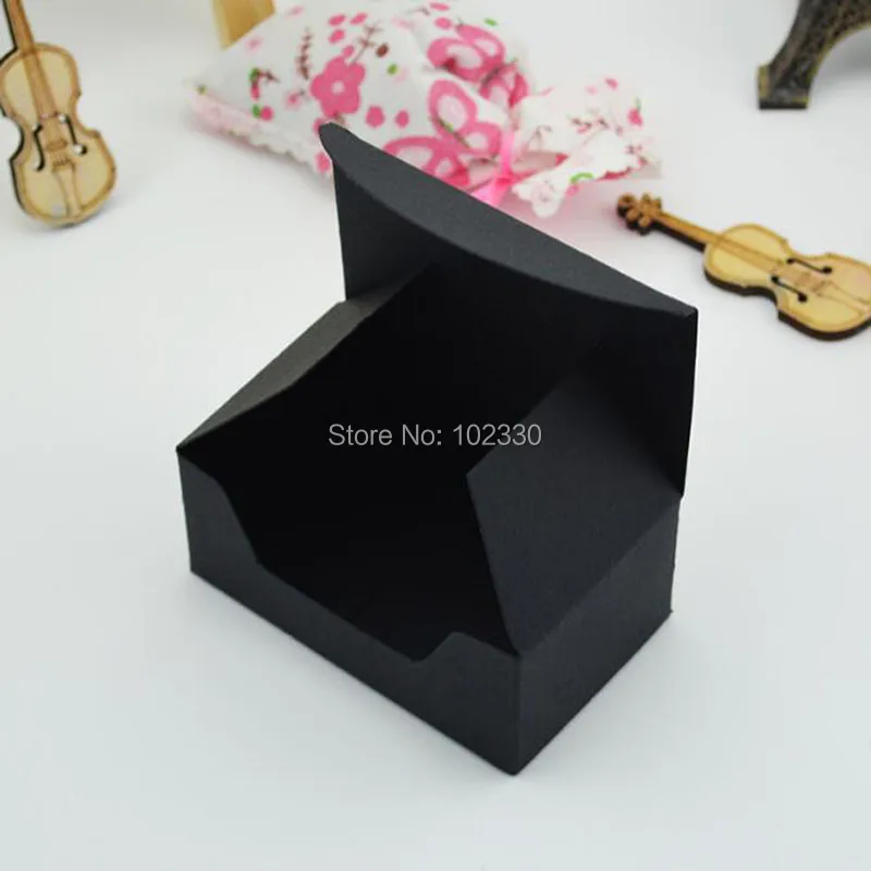 

500pcs 9.2*5.6*4cm Kraft Paper Box Business Card Packaging Box Jewelry Soap Candy Gift Boxes Black Brown