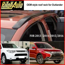 Для Mitsubishi Outlander крыша багажник рейлинге бар, 2013-2017, толщиной алюминиевый сплав, закрепить винт, бесплатная сверлить отверстия