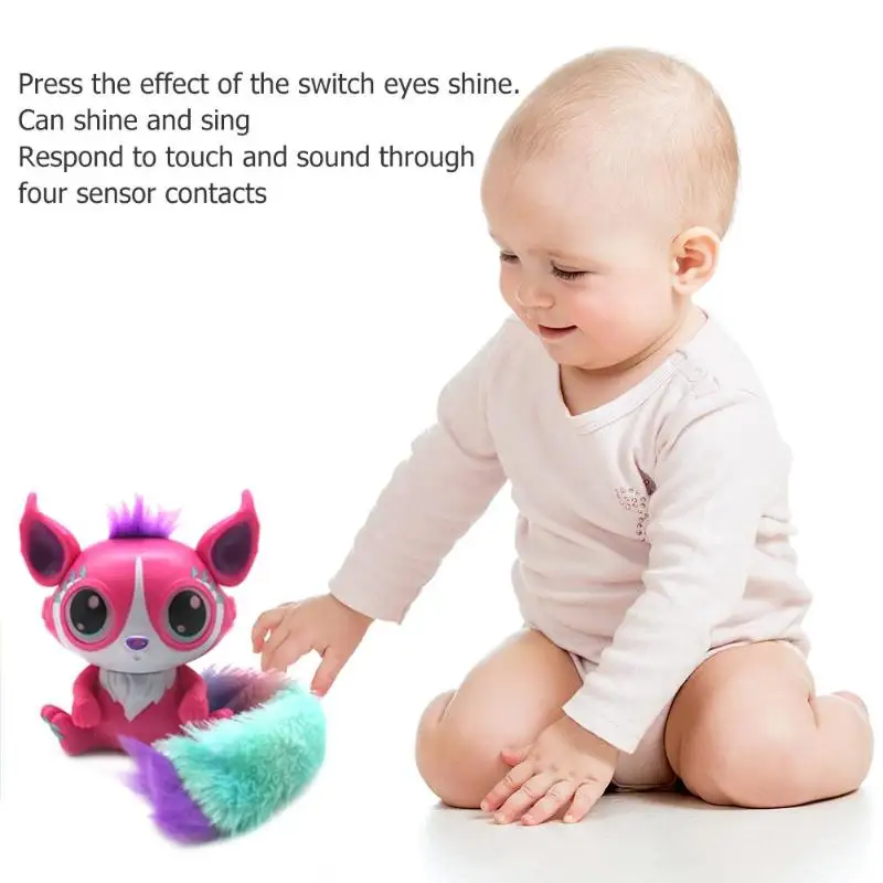 Acousto-optic Touch Response Interactive Pet Magic Colorful Tail Fox детские игрушки