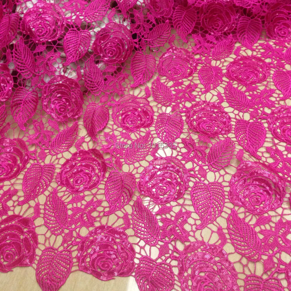 Buy 120CM Width Hot Pink african cord lace fabric