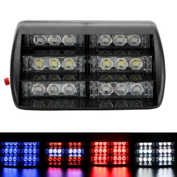 

LEEPEE Car Flash Light Emergency Caution lamp DC 12V Fog Light 30W Strobe Light 18 LED Atmosphere Lamp