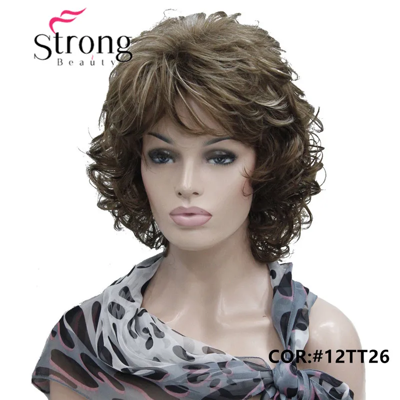 E-1560A 12TT26 Super sexy curly Brown mix 14 women' synthetic wig. 12TT26 (1)_