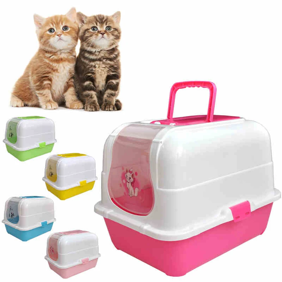 

Supplies Cats Toilet Pets Bag House Plastic Shovel Cat Litter Box Encloser Pee Sand Scoop toilette chien Training Kit 95A2324