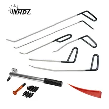 WHDZ Metal Tap Down PDR Rods Car Dent Remover Puller Hail Damage Repair Kit(C1-C6) Car Auto Body Dent Removal Pdr Rod whdz 3pcs pdr rods hook wedge for door dings hail repair and dent removal automotive dent removal pdr hail repair b7 c5 c6
