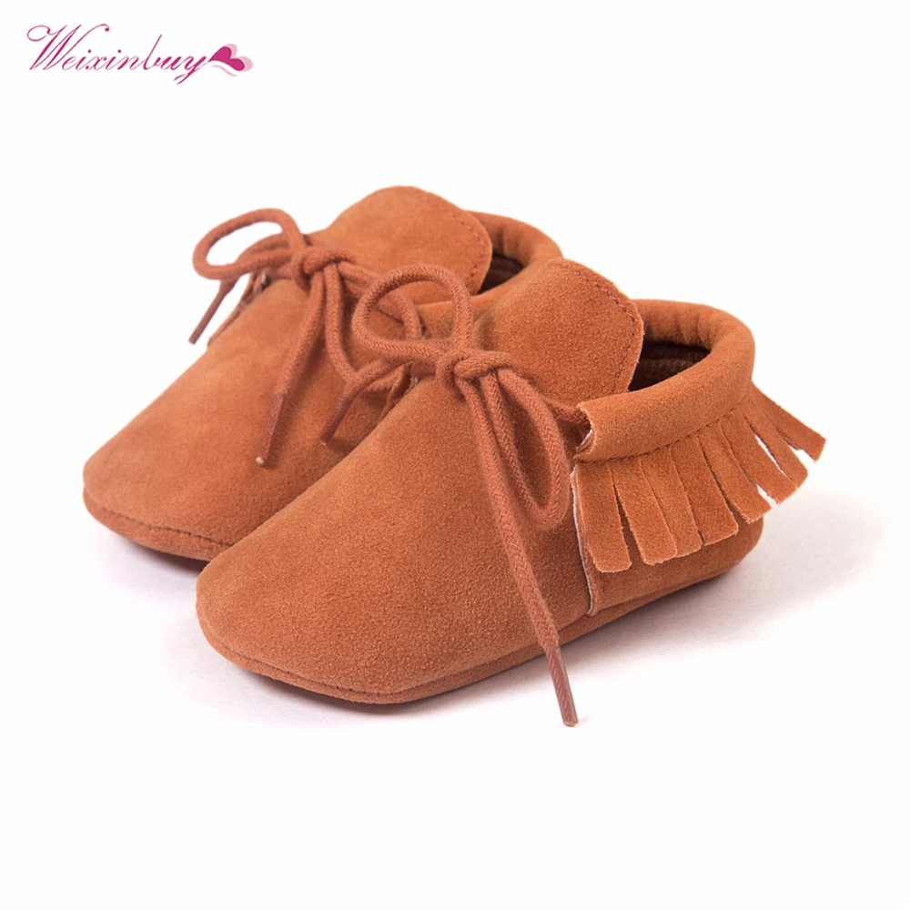 Для маленьких мальчиков девочек Мягкие Мокасины moccs Обувь Bebe бахрома на мягкой подошве нескользящая обувь Обувь для младенцев новые из