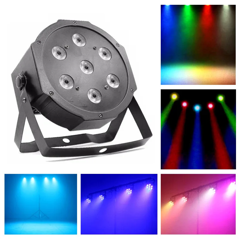 4 шт. LED Par 7x12 Вт RGBW 4в1 luce della lavata di Lusso контроллер DMX Led плоский Luci dj|Эффект освещения