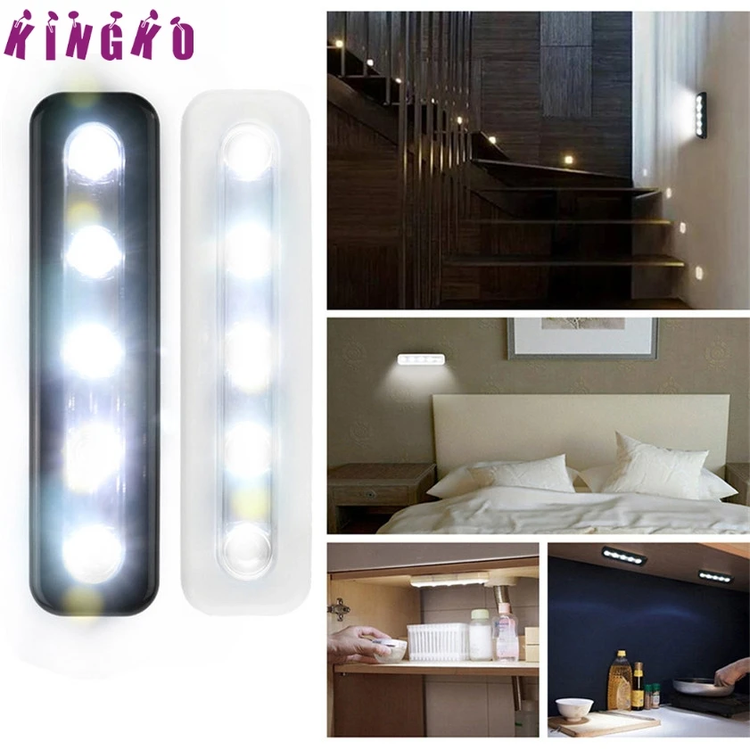 

High Quality 5X Bright Battery Operated Bulb Stick On Push On Strip Kitchen Shed Lights