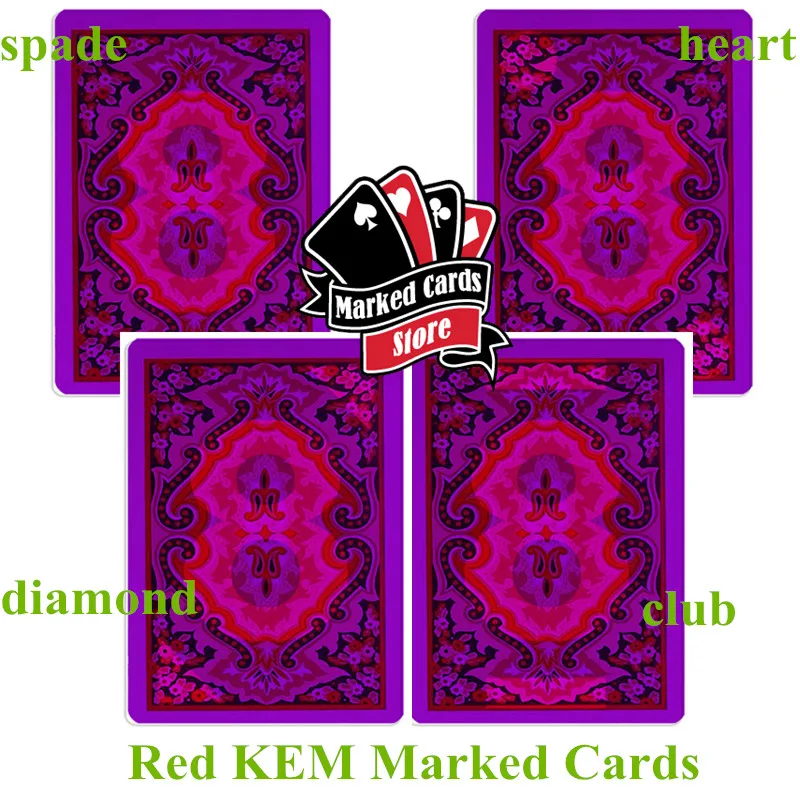 2 комплекта перспективные солнцезащитные очки KEM Arrow игральные карты красные и синие невидимые чернила KEM Пейсли меченые карты для контактных линз