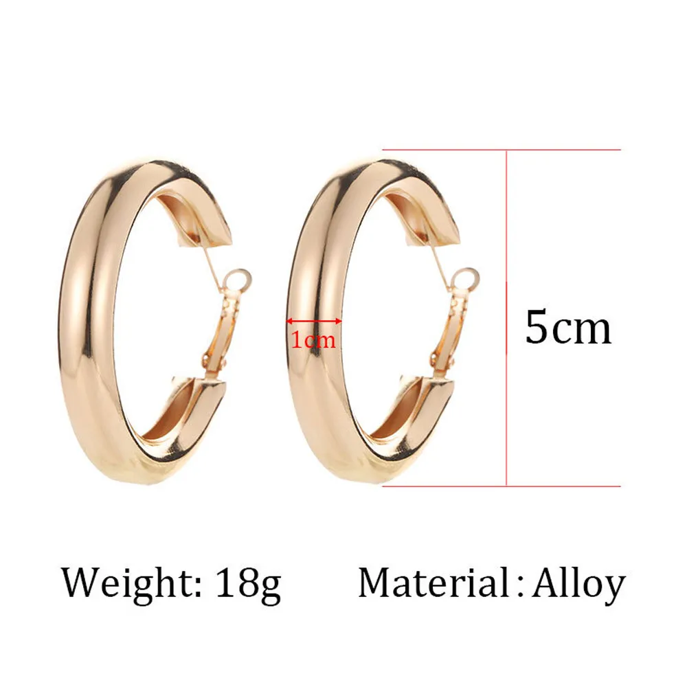 Очень красивые и изысканные минималистичные серьги-кольца в стиле панк-рок, 50 мм, большие круглые серьги-кольца из Золотого Сплава