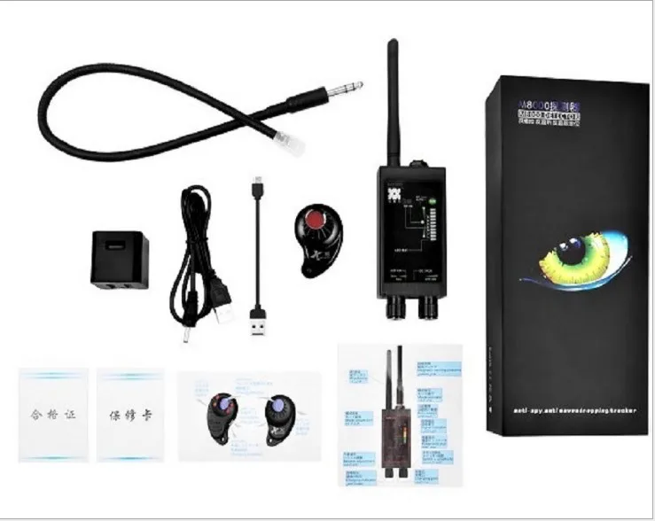 RF Bug Detector M8000 & Camera Finder X GPS Tracker Finder Camera Scanner Detectors Anti Spy Lens CDMA GSM Device Finder