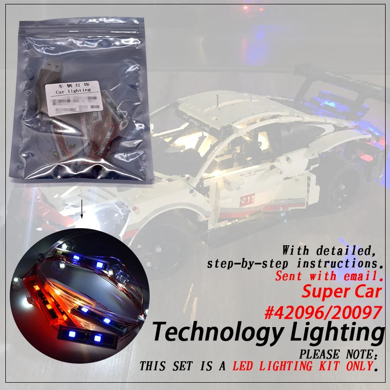 

Led Light Set (only light included ) For legoings 42096 Super Car Compatible 20097 Technic Building Blocks Bricks Bricks
