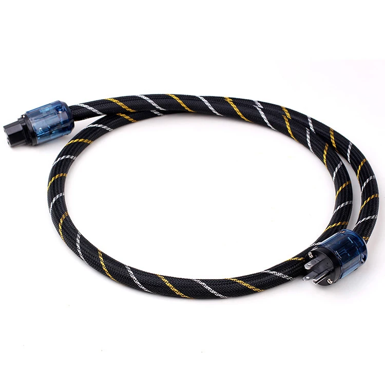 

1pcs OFC Pure Copper Hi-End Hifi Audio US Power cord cable hifi AC Power cable