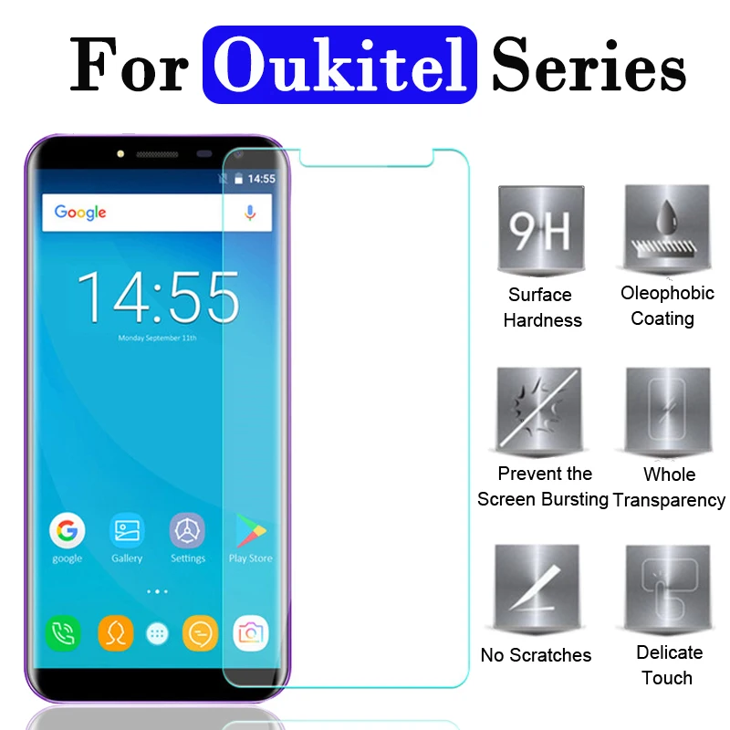 

5.5" Protective Glass For Oukitel C8 glass C 8 Screen Protector Tempered Phone Film Protect 9 H 2.5D Protection On Glas Premium