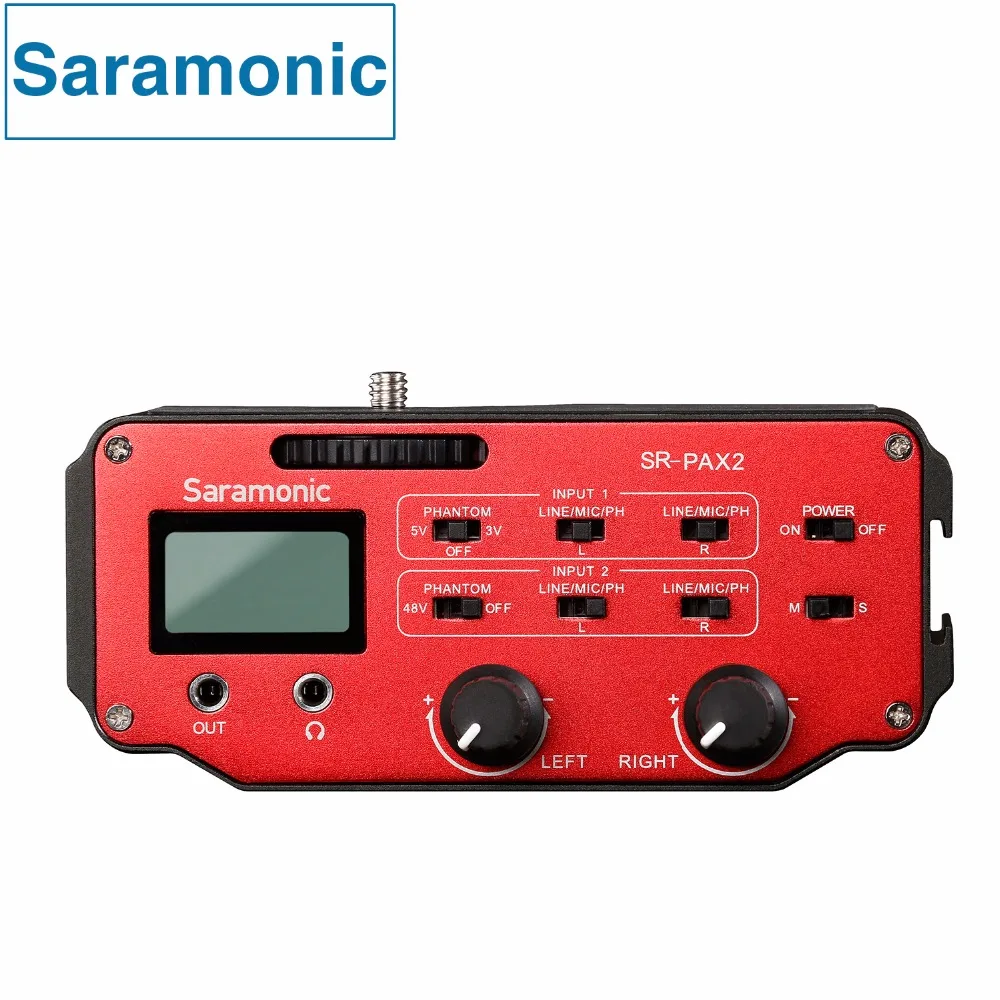 

Saramonic SR-PAX2 Audio mixer Preamplifier Two XLR and Two 3.5mm Jack for DSLR&Mirrorless&Blackmagic Design Pocket Cinema Camera