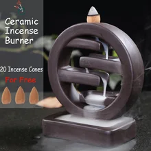 Круглый керамический держатель курильницы для курильницы домашний декор буддийские товары для гостиной+ 20 конусов
