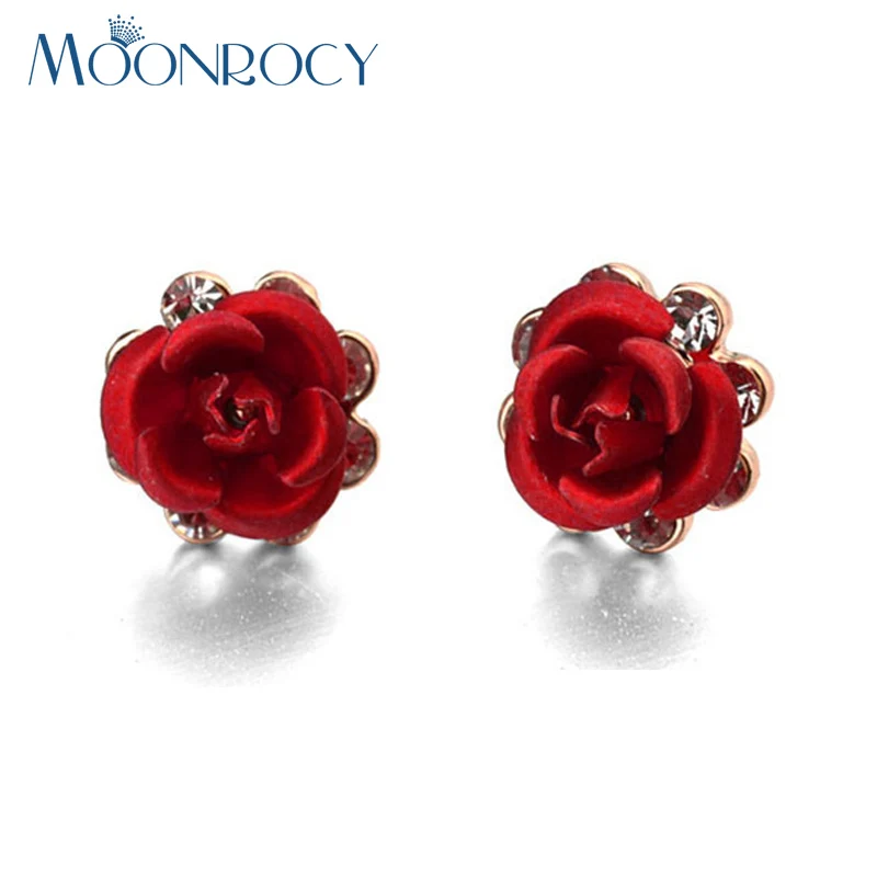 Серьги MOONROCY из циркония бесплатная доставка красивые серьги в виде цветка розы