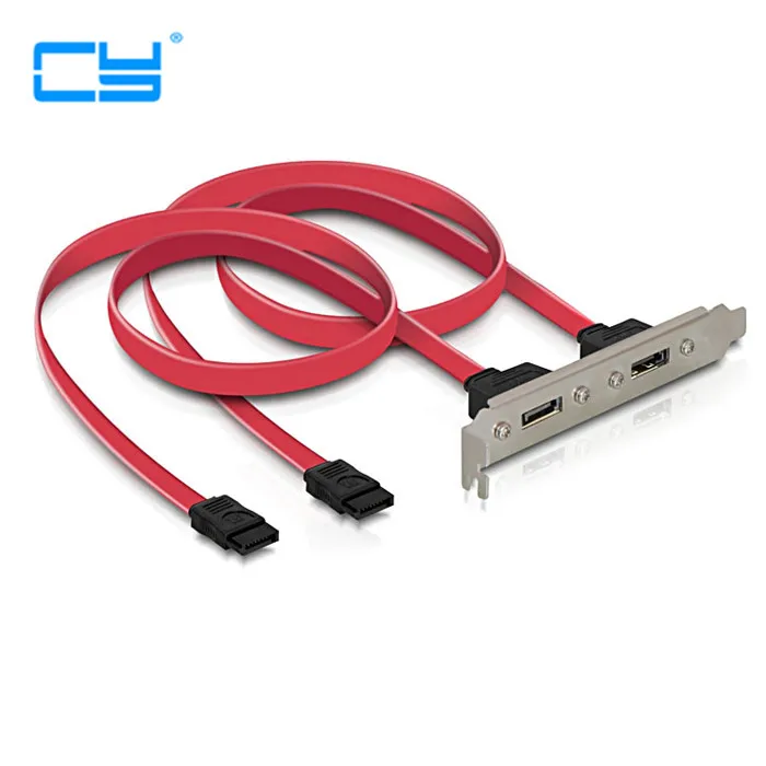 

2Ports SATA II internal to eSATA II external PCI Bracket SATA extension Cable 50CM