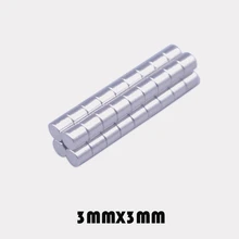 100/300Pcs Disc 3x3mm Neodymium Magnet Permanent N35 Super Strong Powerful Magnets 3*3mm Small Round Rare Earth Magnets