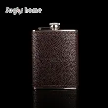 Heißer verkauf 8 unze pu-leder whisky 304 # edelstahl flachmann personalisierte liquor flagon wodka rum alkohol kolben