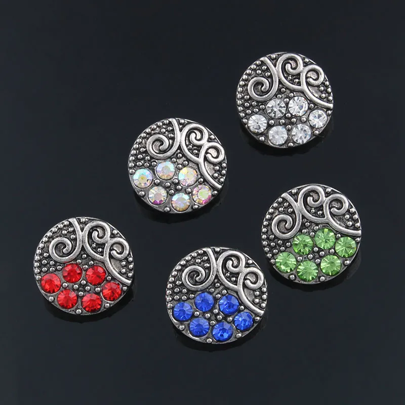 

5pcs/lot New 12MM Snap Jewelry Mixed Style Metal 12mm Snap Buttons Fit Mini Snap Bracelet Bangle Earrings Necklaces ZL017