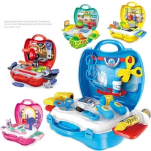 KAWO Crianças Fingir Brinquedo Caixa de Beleza Série Médico Medicina Brinquedo Cozinha Pretend Play Brinquedos Educativos De Construção de Churrasco Conjunto de Ferramentas de Brinquedo